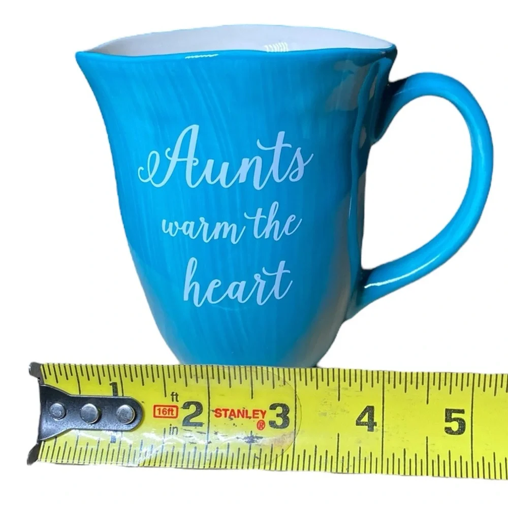 Emmaline by Pavilion Blue & White Aunts Warm The Heart Coffee Tea Mug Cup - Picture 9 of 9